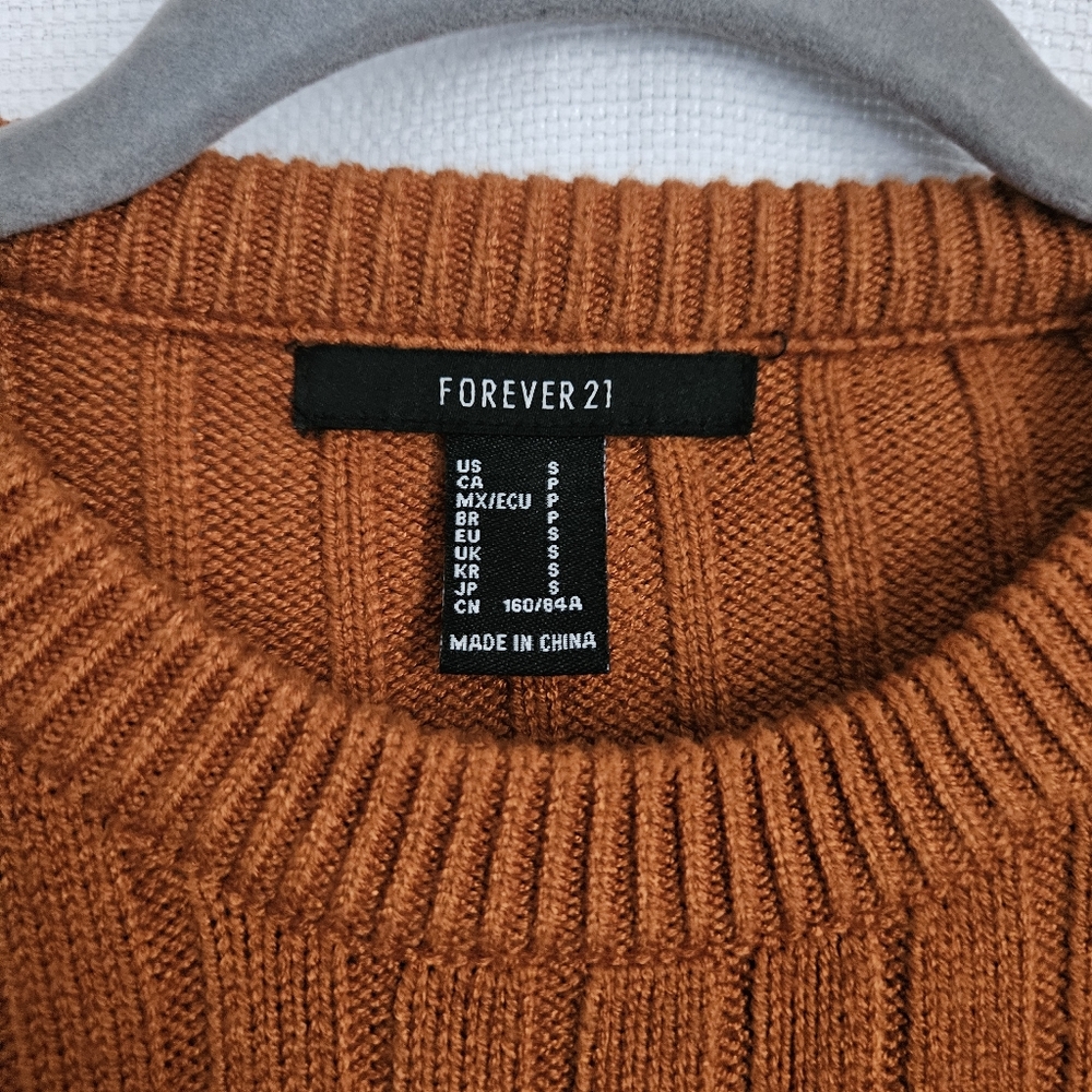 Orange Ribbed‎ Knit Sweater Size Xsmall - Picture 6 of 6